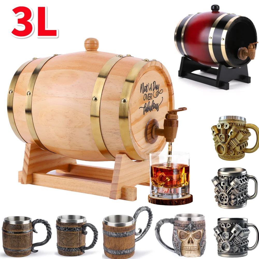 3L Wooden Whiskey Barrel with  - đánh giá và giá Wine Beer Whiskey
