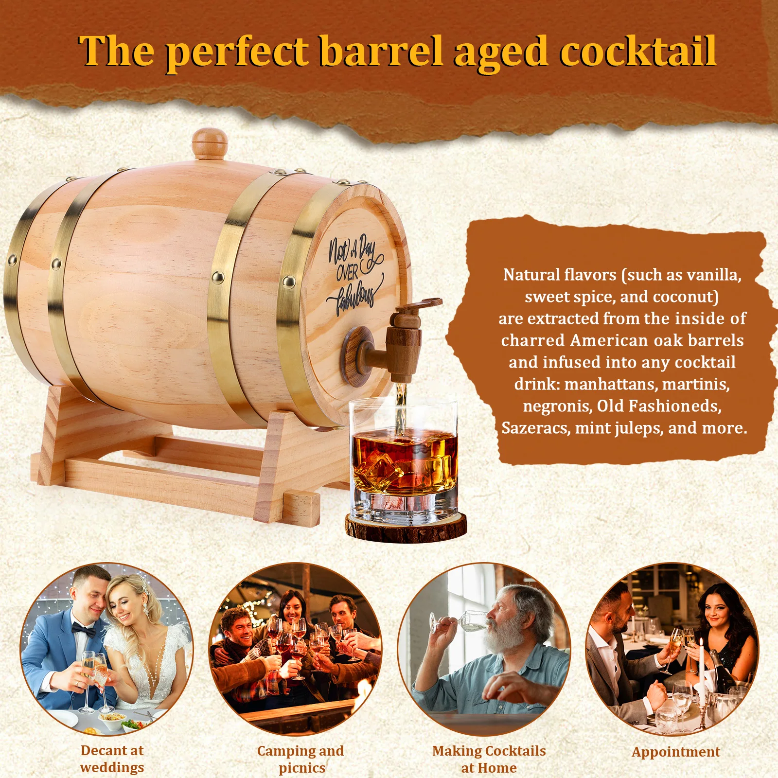 3L Wooden Whiskey Barrel with  - đánh giá và giá Wine Beer Whiskey