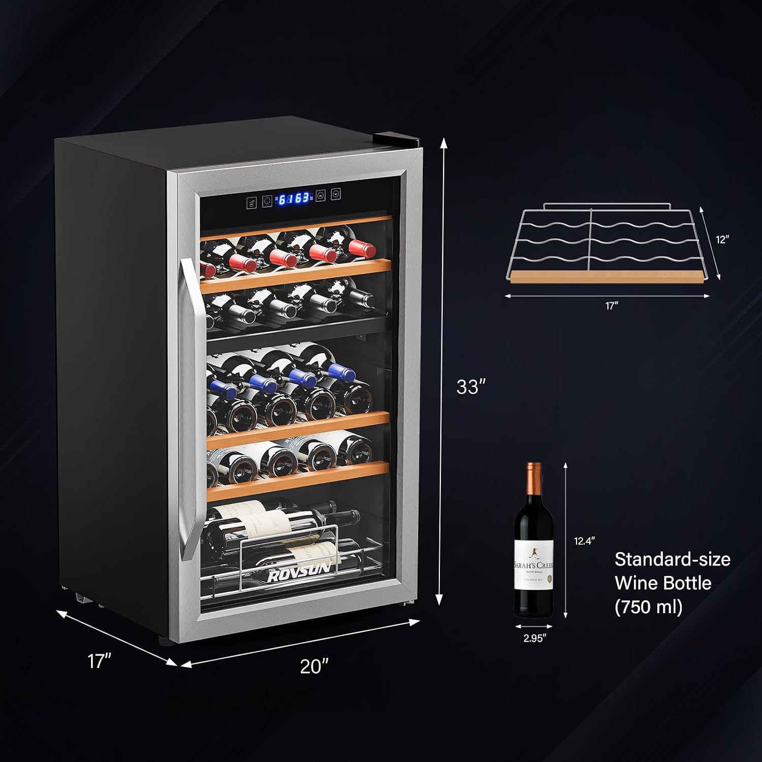33 Bottle Dual Zone Wine Coole - đánh giá và giá Wine Beer Dual Zone