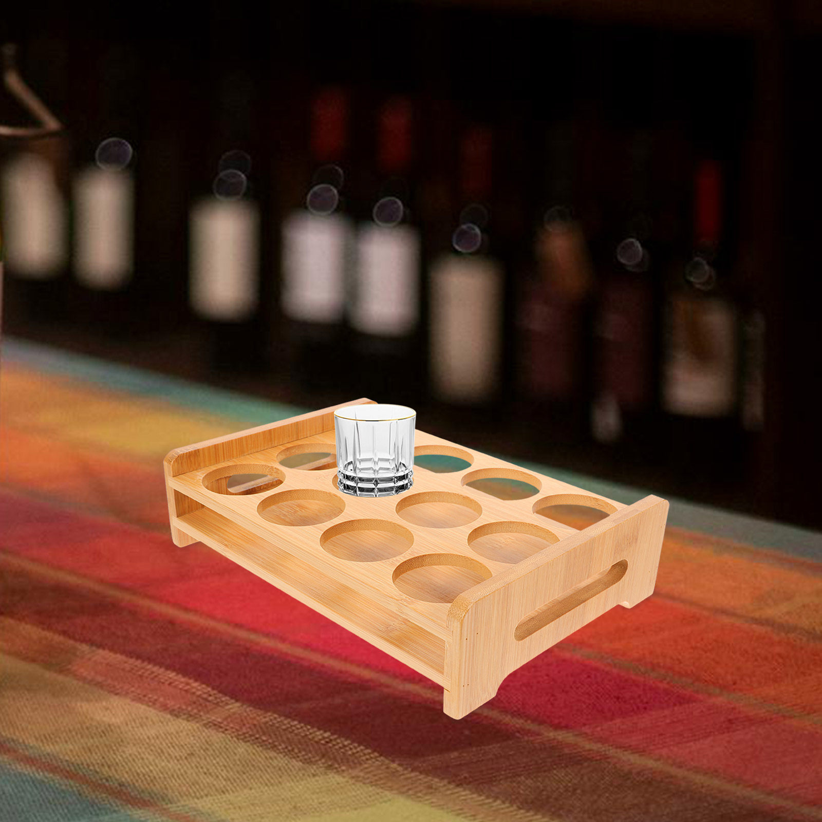 Bamboo Shot Glasses Holder Dis - đánh giá và giá Wine Beer Whiskey