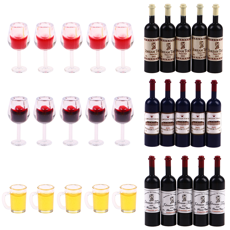 *5Pcs 1:12 Dollhouse Miniature - đánh giá và giá Wine Beer House