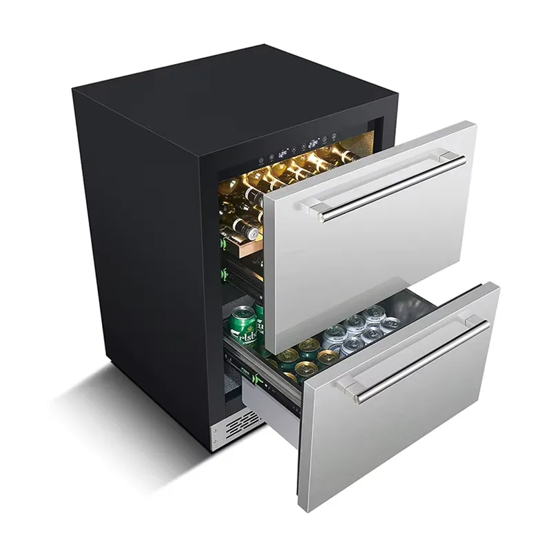Black and Durable Stainless St - đánh giá và giá Wine Beer Fridge Dual Zone