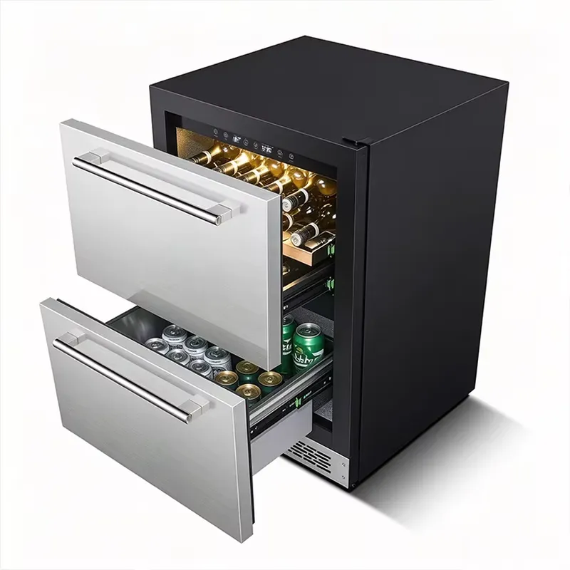 Black and Durable Stainless St - đánh giá và giá Wine Beer Fridge Dual Zone
