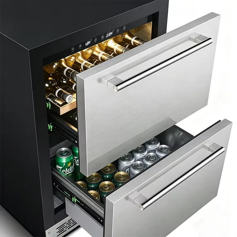 Black and Durable Stainless St - đánh giá và giá Wine Beer Fridge Dual Zone